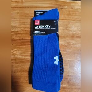 NEW Under Armor Over the Calf Hockey Crew Socks Adult Royal Blue